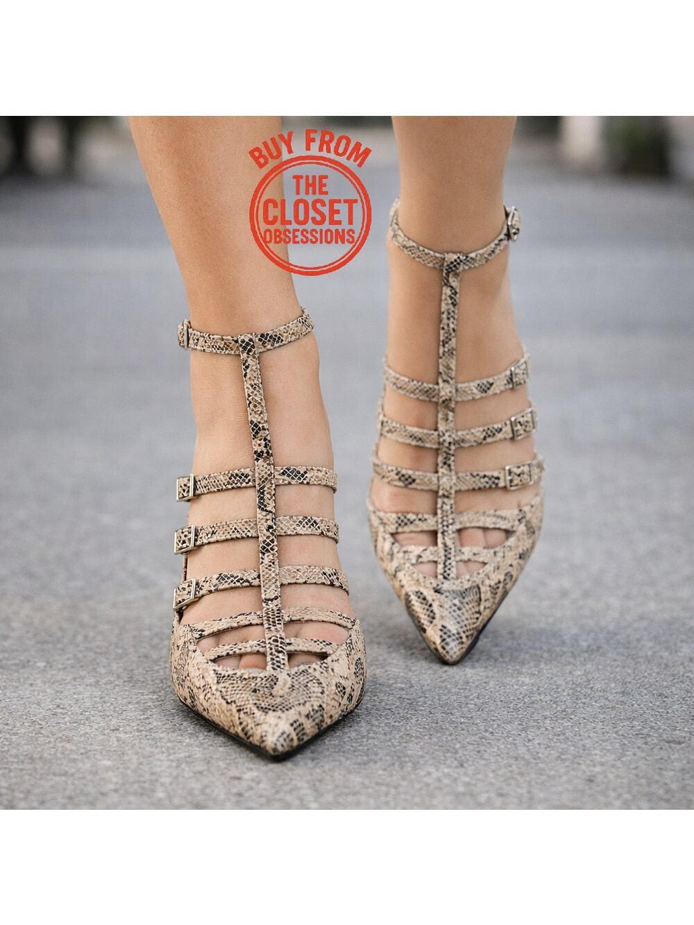 Zara Snake Print Cage Heels Pointed Toe Pumps NWT